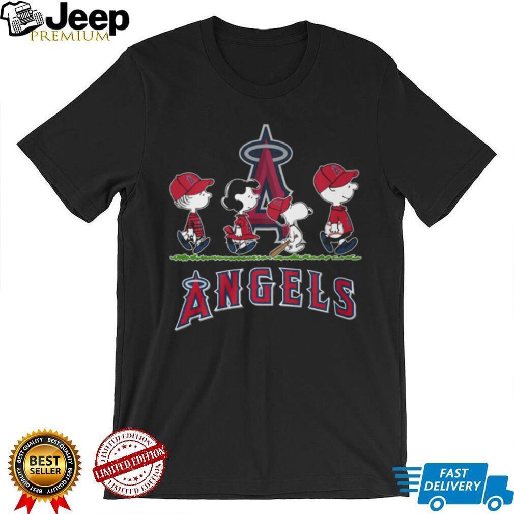 Los Angeles Angels Peanuts Characters Baseball Shirt