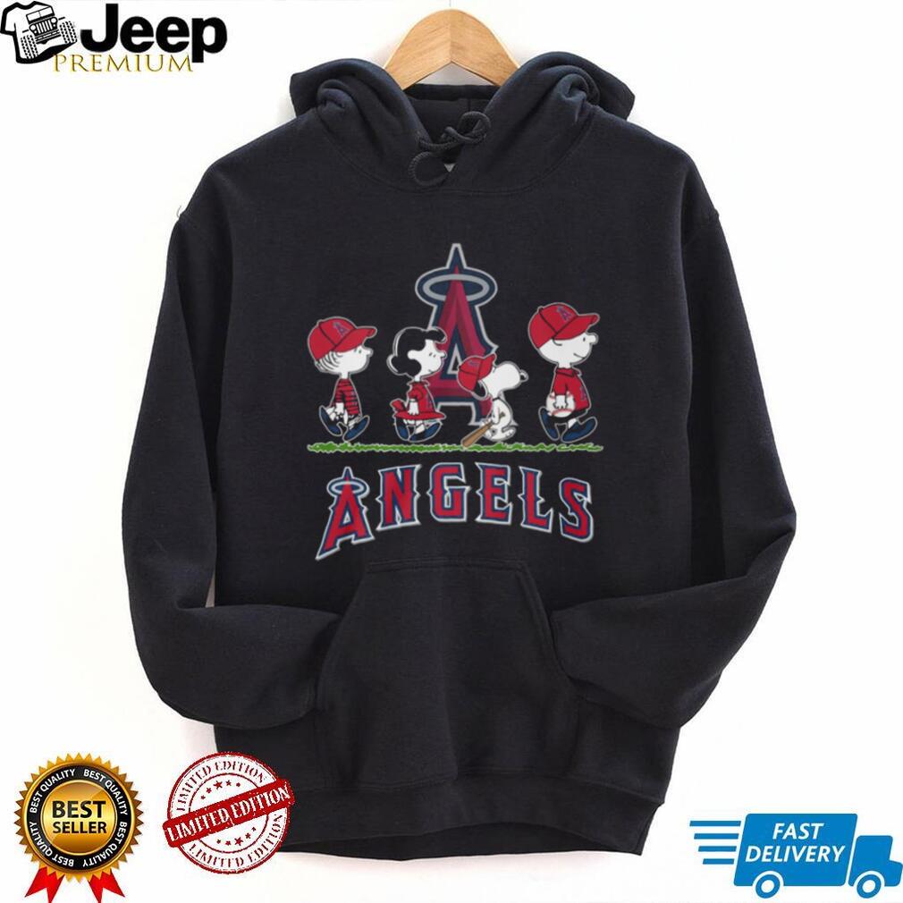 Los Angeles Angels Peanuts Characters Baseball Shirt