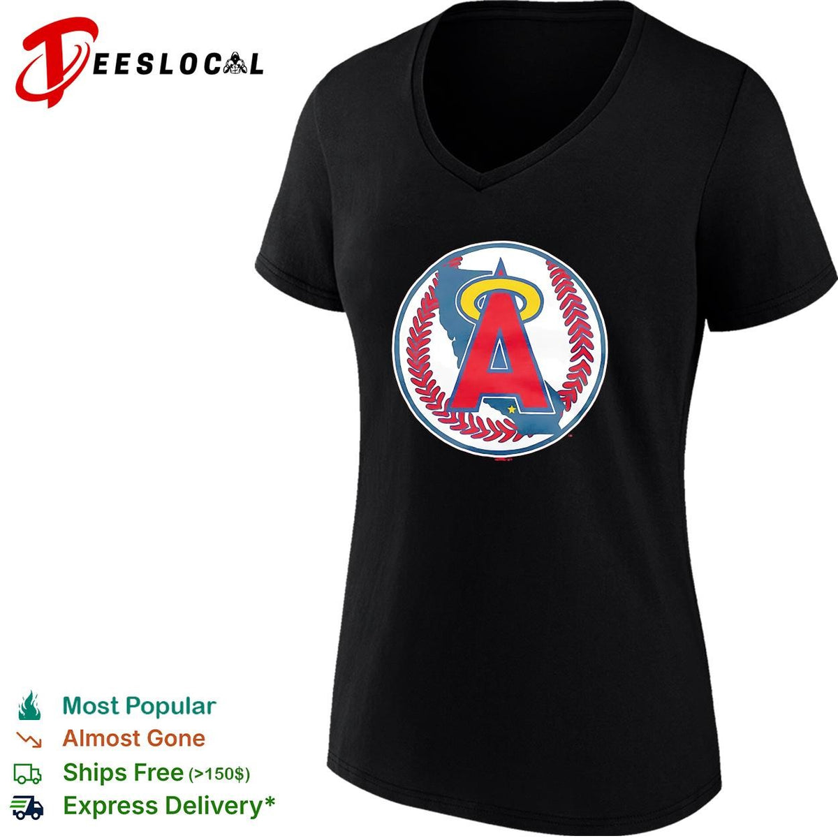 Los Angeles Angels classic halo A circle baseball logo shirt