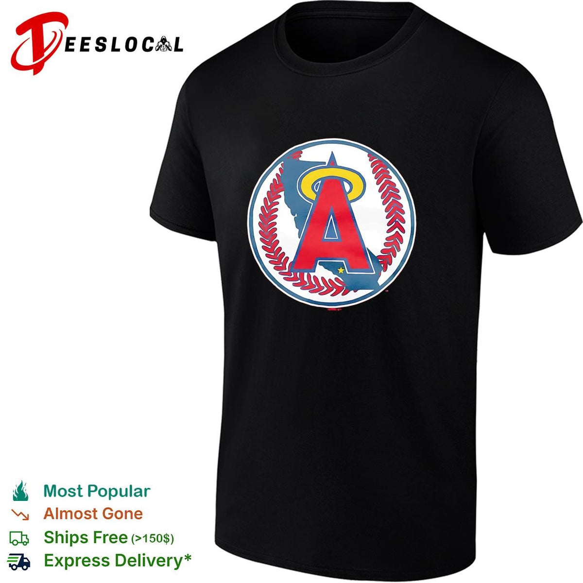 Los Angeles Angels classic halo A circle baseball logo shirt