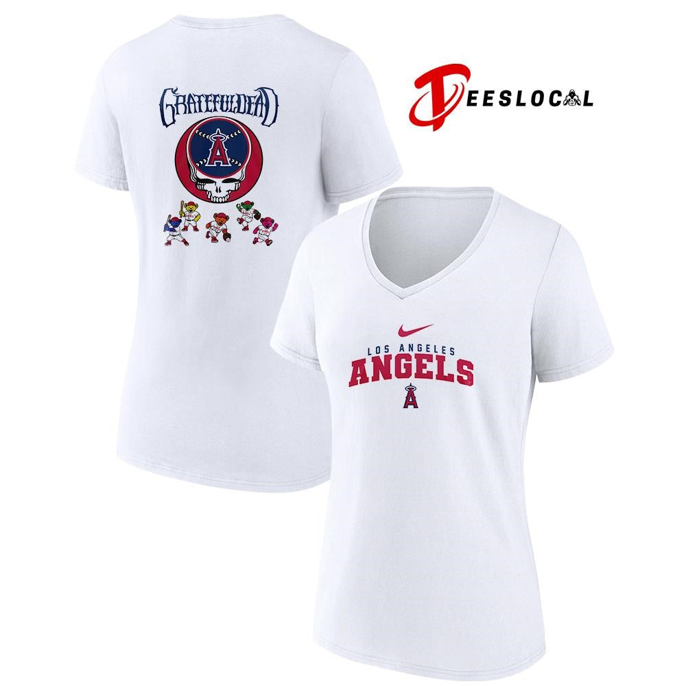 Los Angeles Angels x Grateful Dead bear mascot shirt