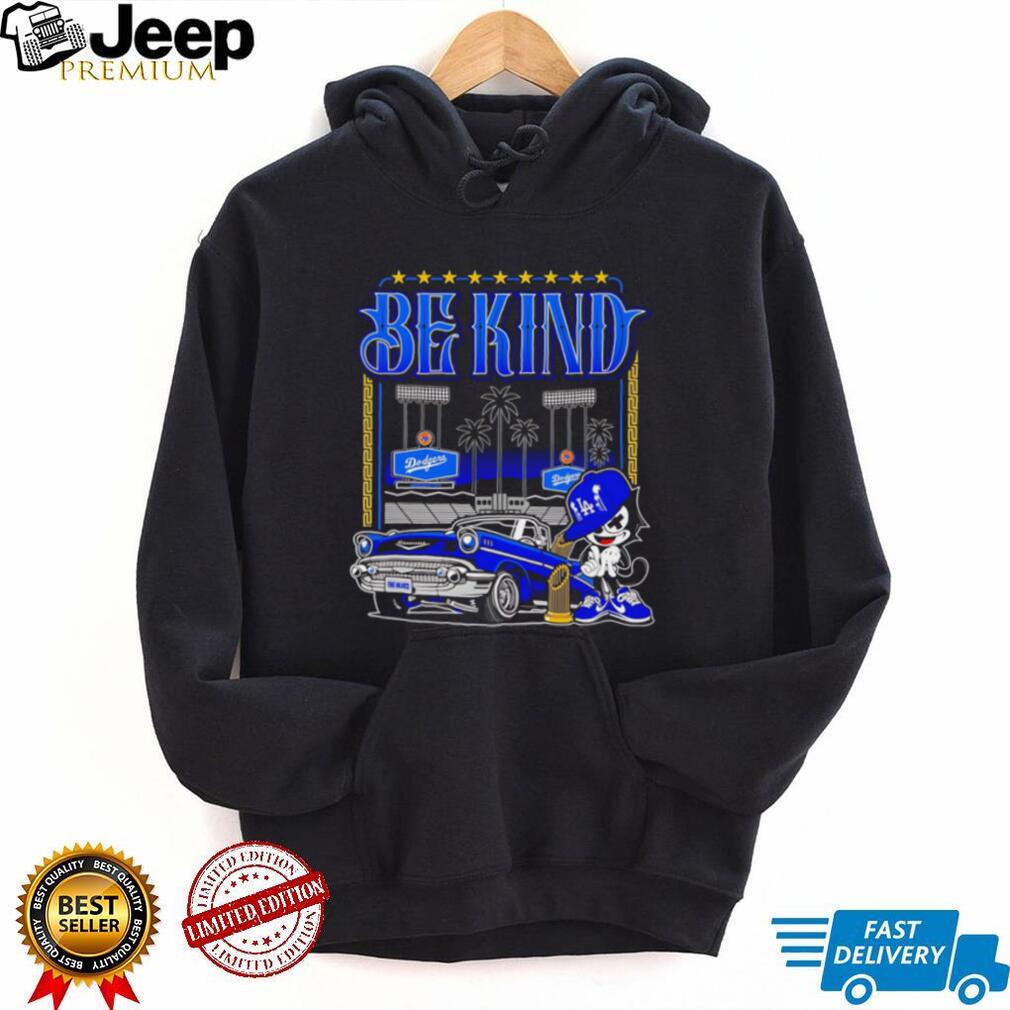 Los Angeles Dodgers Be Kind Vintage Blue Car T Shirt