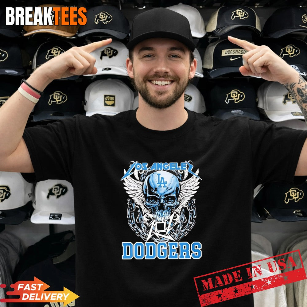 Los Angeles Dodgers Skull MLB T-Shirt