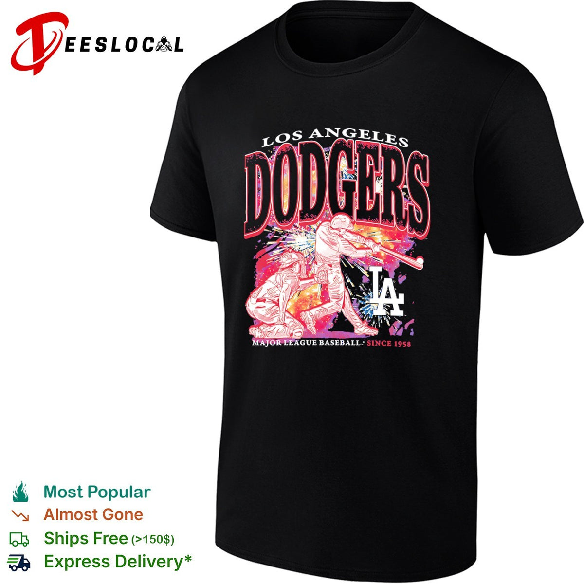 Los Angeles Dodgers swinging batter Major League Baseball since 1958 shirt