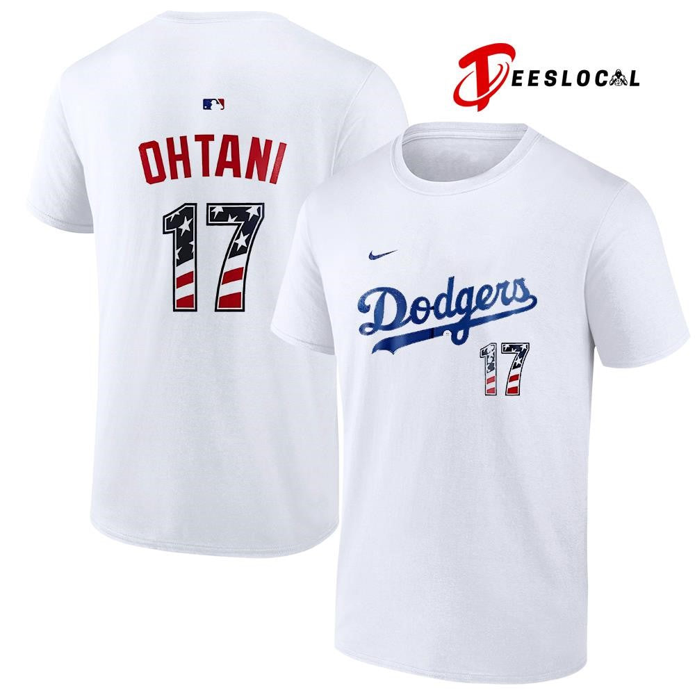 Los Angeles Dodgers x Shohei Ohtani USA 250 Fourth of July name and number shirt