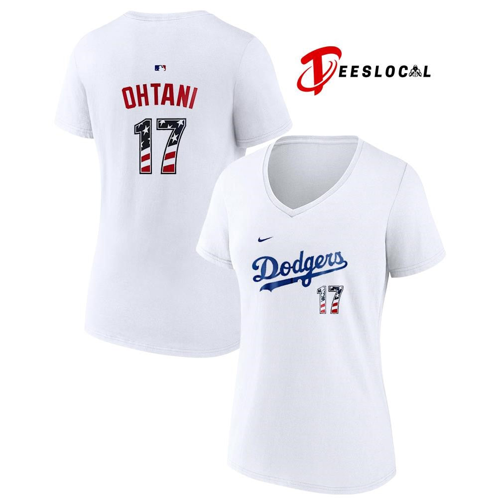 Los Angeles Dodgers x Shohei Ohtani USA 250 Fourth of July name and number shirt