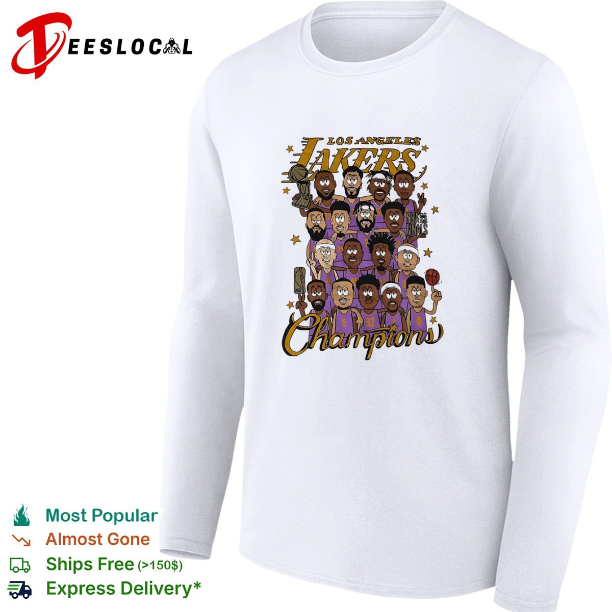 Los Angeles Lakers 2020 NBA Finals Champions Cartoon shirt
