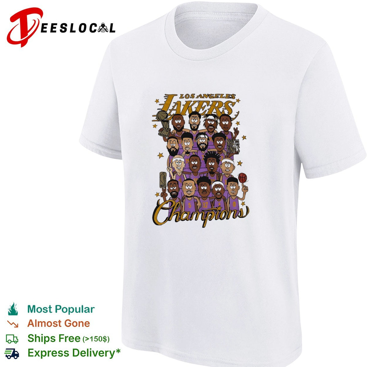 Los Angeles Lakers 2020 NBA Finals Champions Cartoon shirt