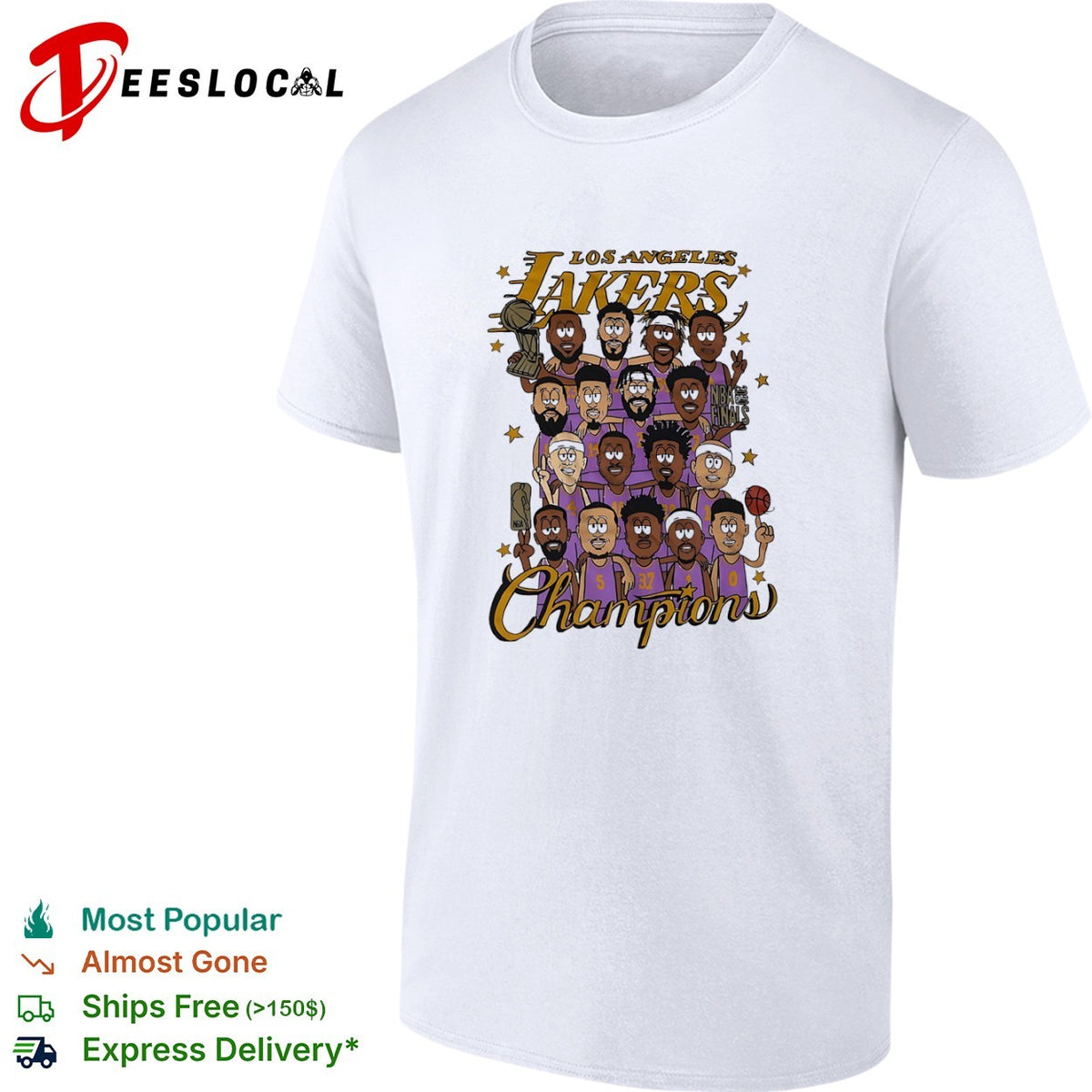 Los Angeles Lakers 2020 NBA Finals Champions Cartoon shirt
