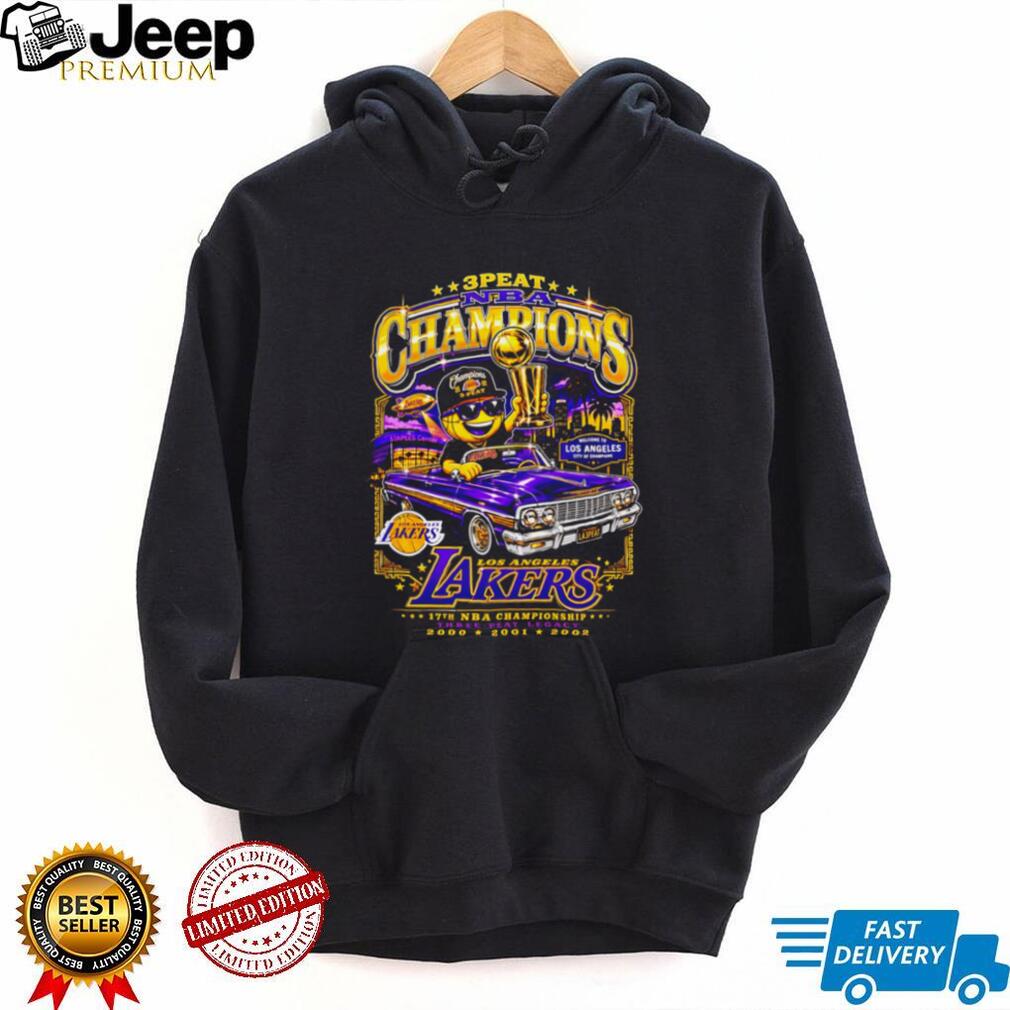 Los Angeles Lakers 3 Peat NBA Champions Car T Shirt