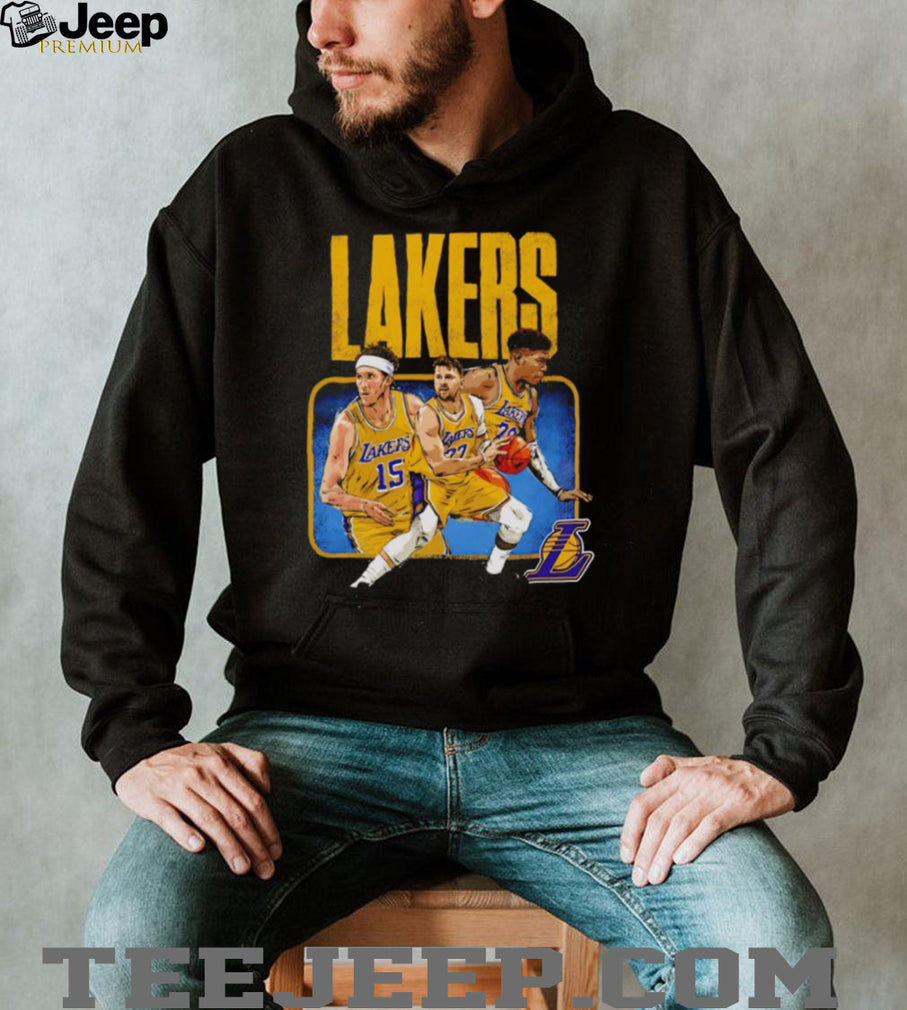 Los Angeles Lakers Reaves, Luka, & Hachimura Trio Graphic T Shirt