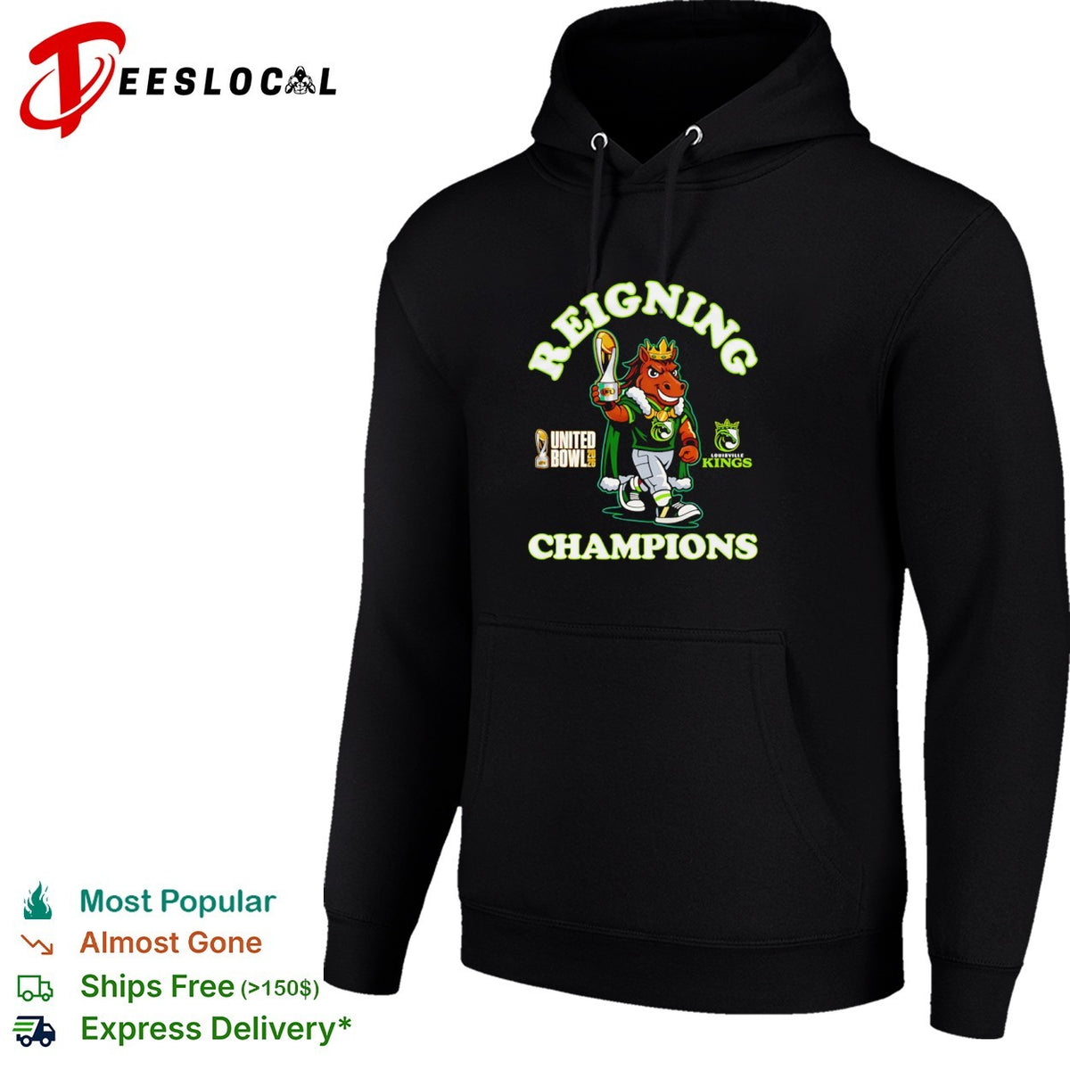 Louisville Kings Reigning Champions United Bowl 2026 UFL Mascot Football Shirt