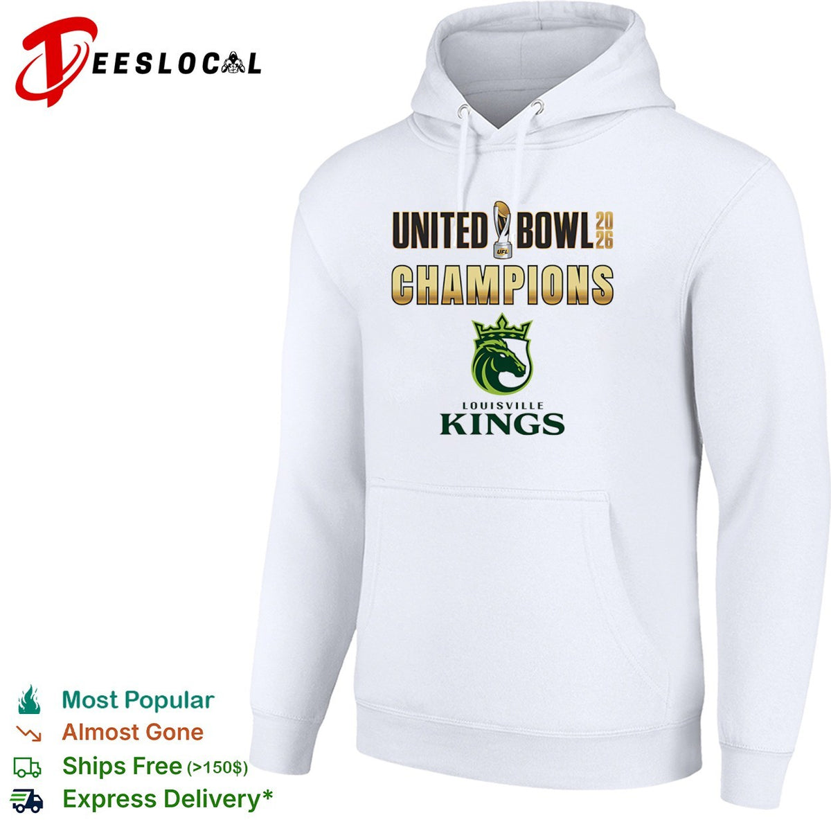 Louisville Kings United Bowl 2026 Champions UFL football trophy shirt