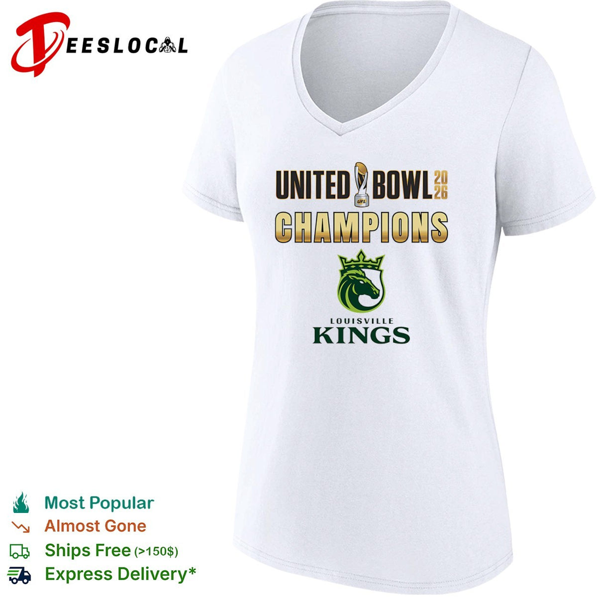 Louisville Kings United Bowl 2026 Champions UFL football trophy shirt