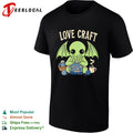 Love Craft Cthulhu Knitting Yarn Coffee Steam Parody Pop Culture Mythos Shirt