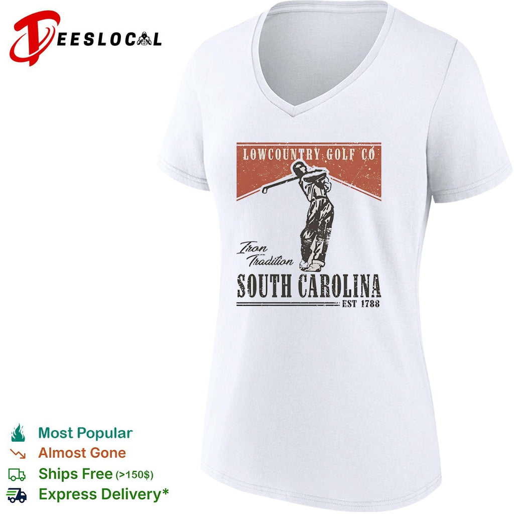 Lowcountry Golf Co Iron Tradition South Carolina est 1788 golf sport shirt