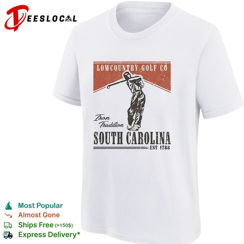 Lowcountry Golf Co Iron Tradition South Carolina est 1788 golf sport shirt