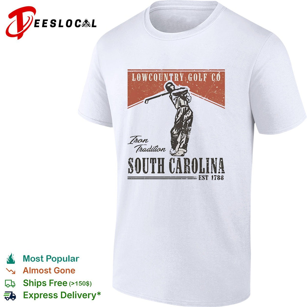 Lowcountry Golf Co Iron Tradition South Carolina est 1788 golf sport shirt