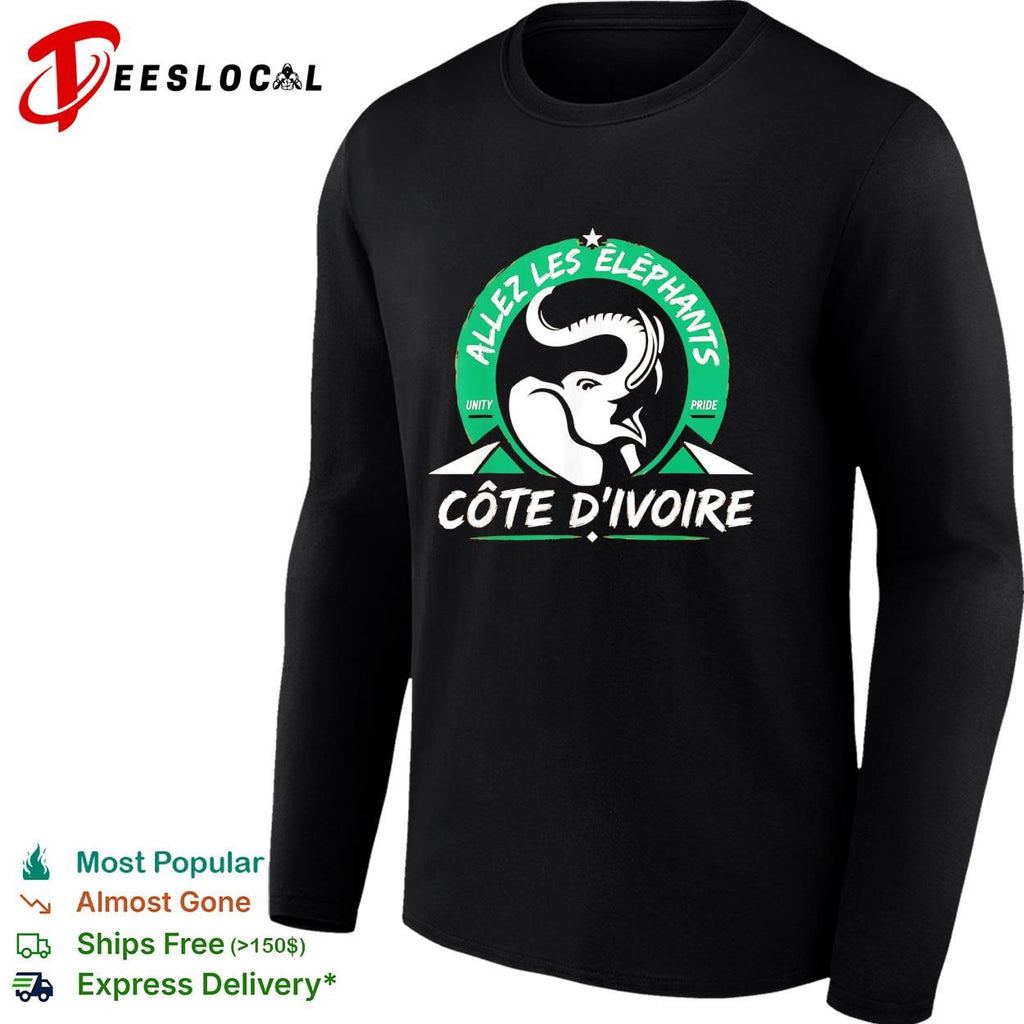 Allez les Elephants Cote d’Ivoire elephant crest badge shirt