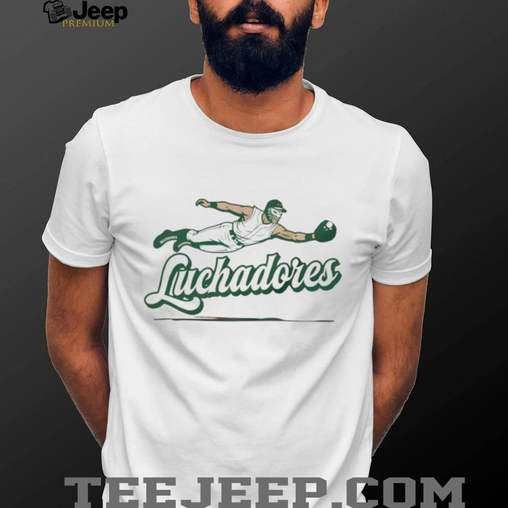 Luchadores Masked Baseball Player Diving Catch Sports Graphic T Shirt