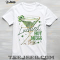 Luckiest Hot Mess Glitter Martini Cocktail St. Patrick’s Day Shirt