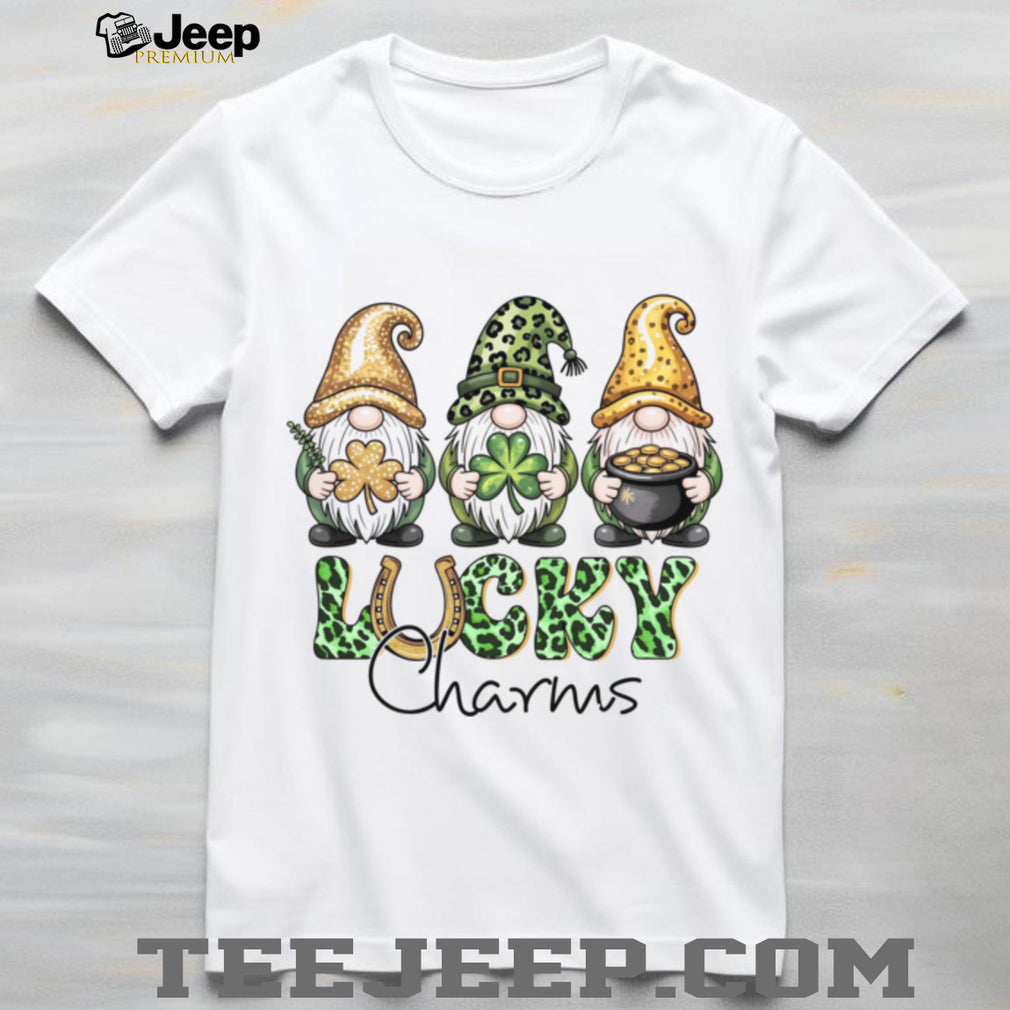 Lucky Charms Gnomes Leopard Print Clover Gold Pot T Shirt