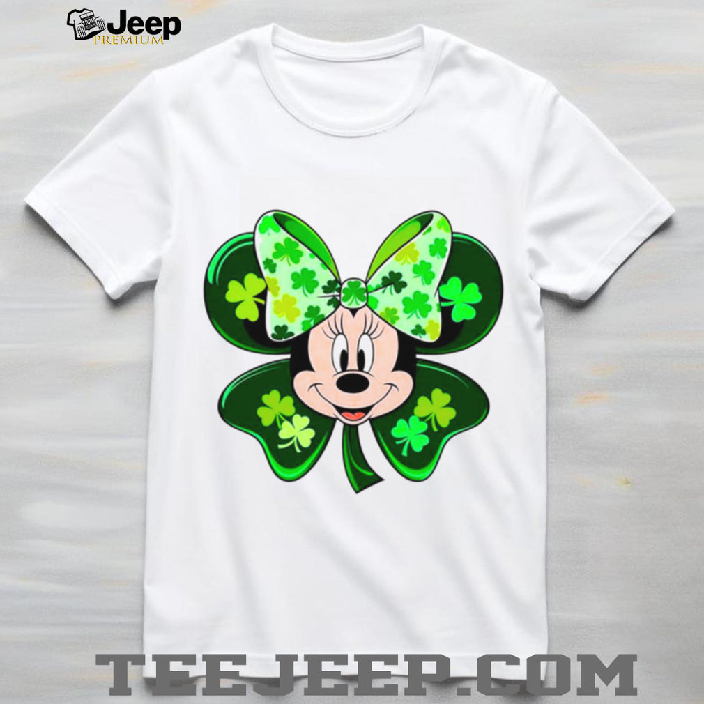Lucky Mouse Ears Shamrock Bow St. Patrick’s Day Cartoon Design T Shirt