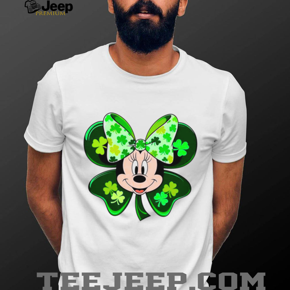 Lucky Mouse Ears Shamrock Bow St. Patrick’s Day Cartoon Design T Shirt