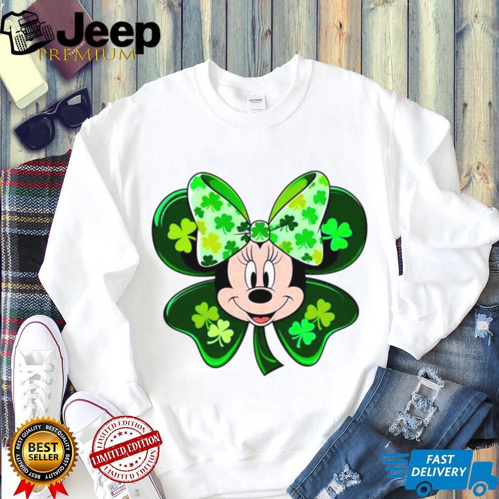 Lucky Mouse Ears Shamrock Bow St. Patrick’s Day Cartoon Design T Shirt