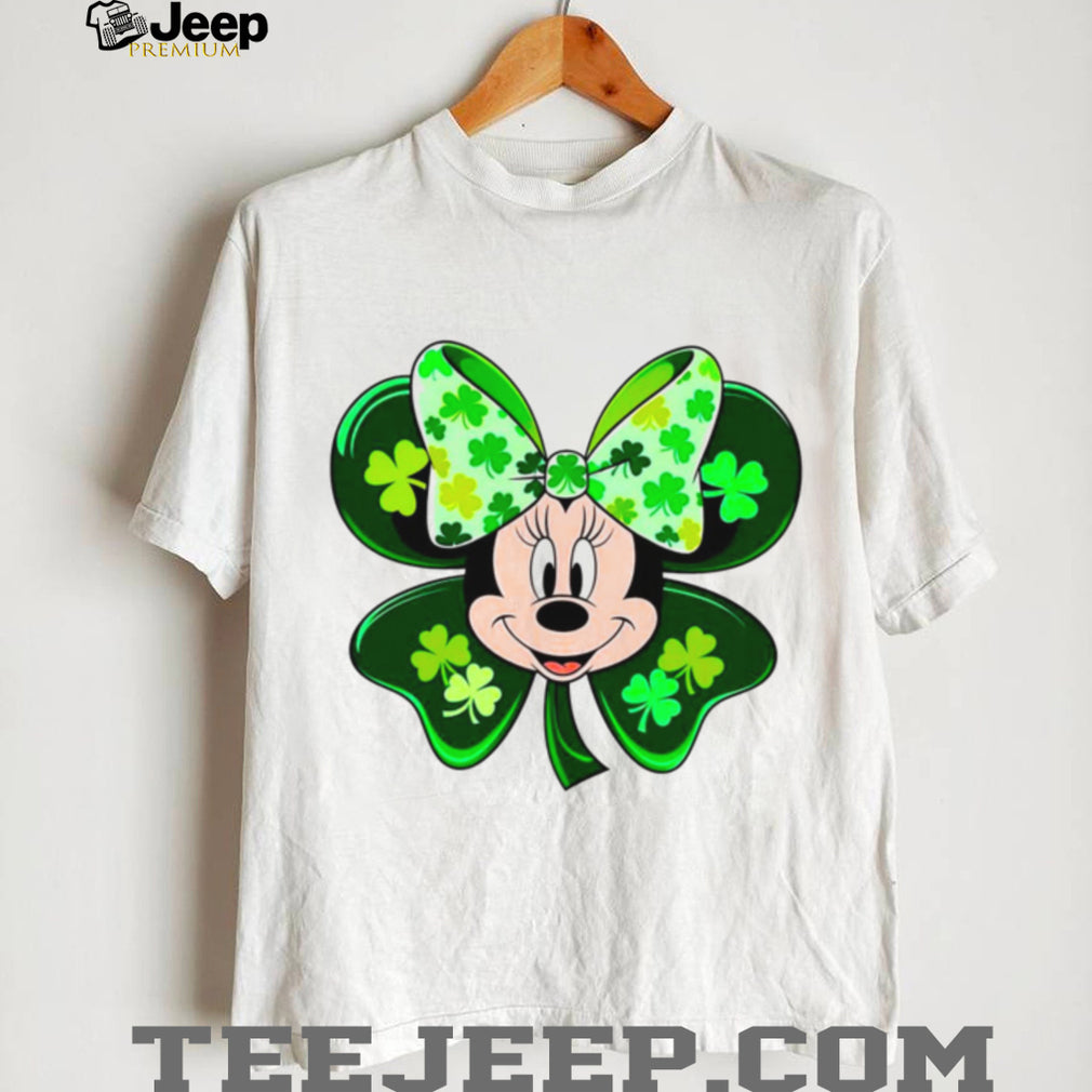 Lucky Mouse Ears Shamrock Bow St. Patrick’s Day Cartoon Design T Shirt