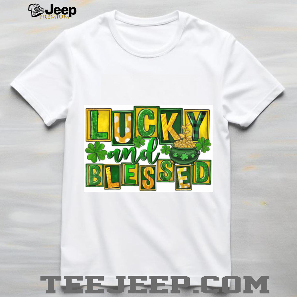 Lucky and Blessed Patchwork St. Patrick’s Day Pot of Gold T Shirt