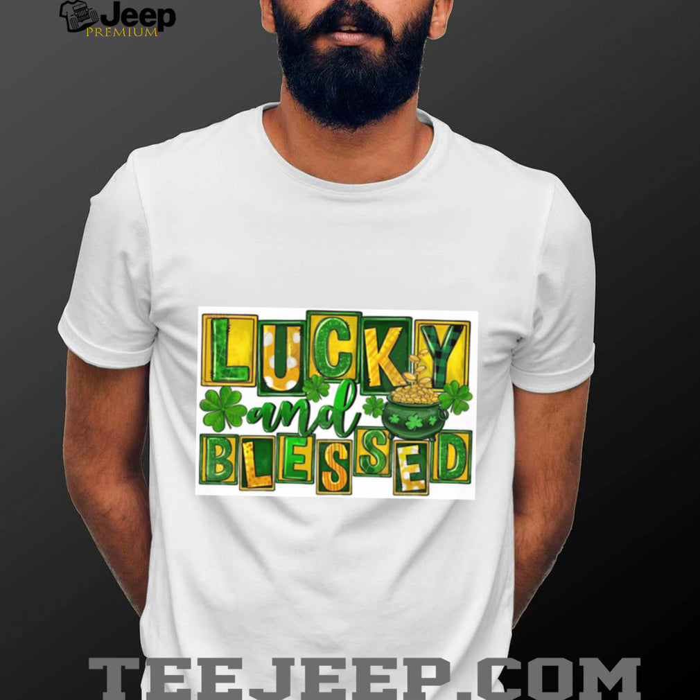 Lucky and Blessed Patchwork St. Patrick’s Day Pot of Gold T Shirt