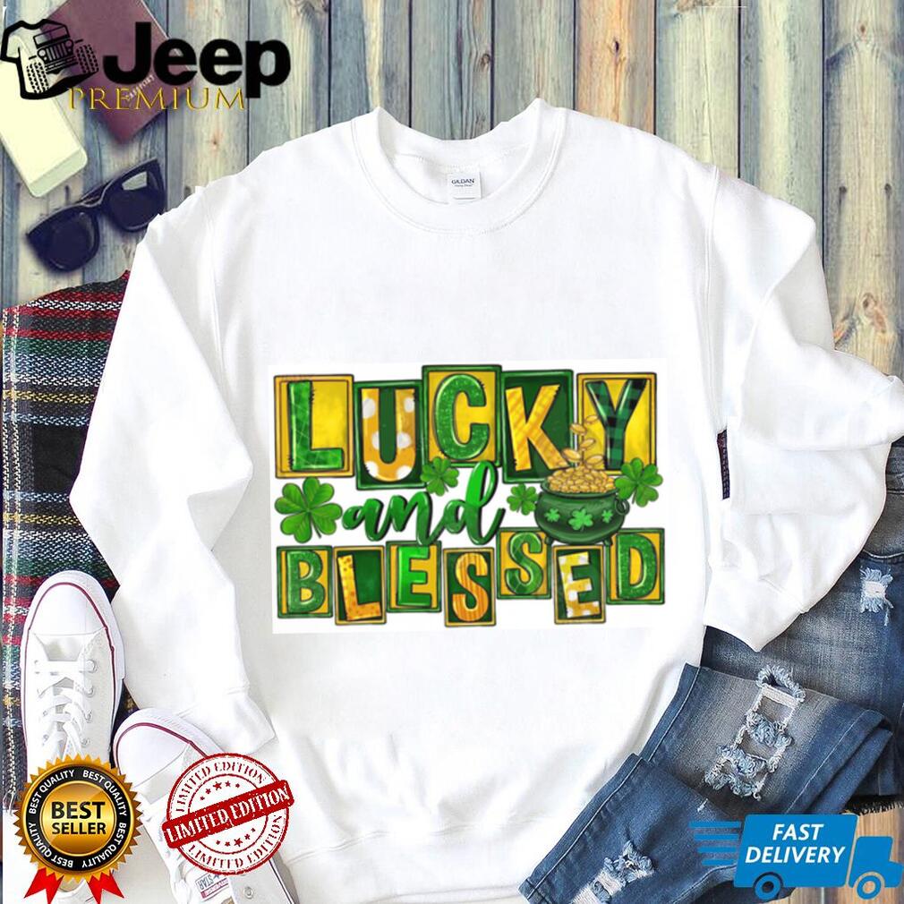 Lucky and Blessed Patchwork St. Patrick’s Day Pot of Gold T Shirt