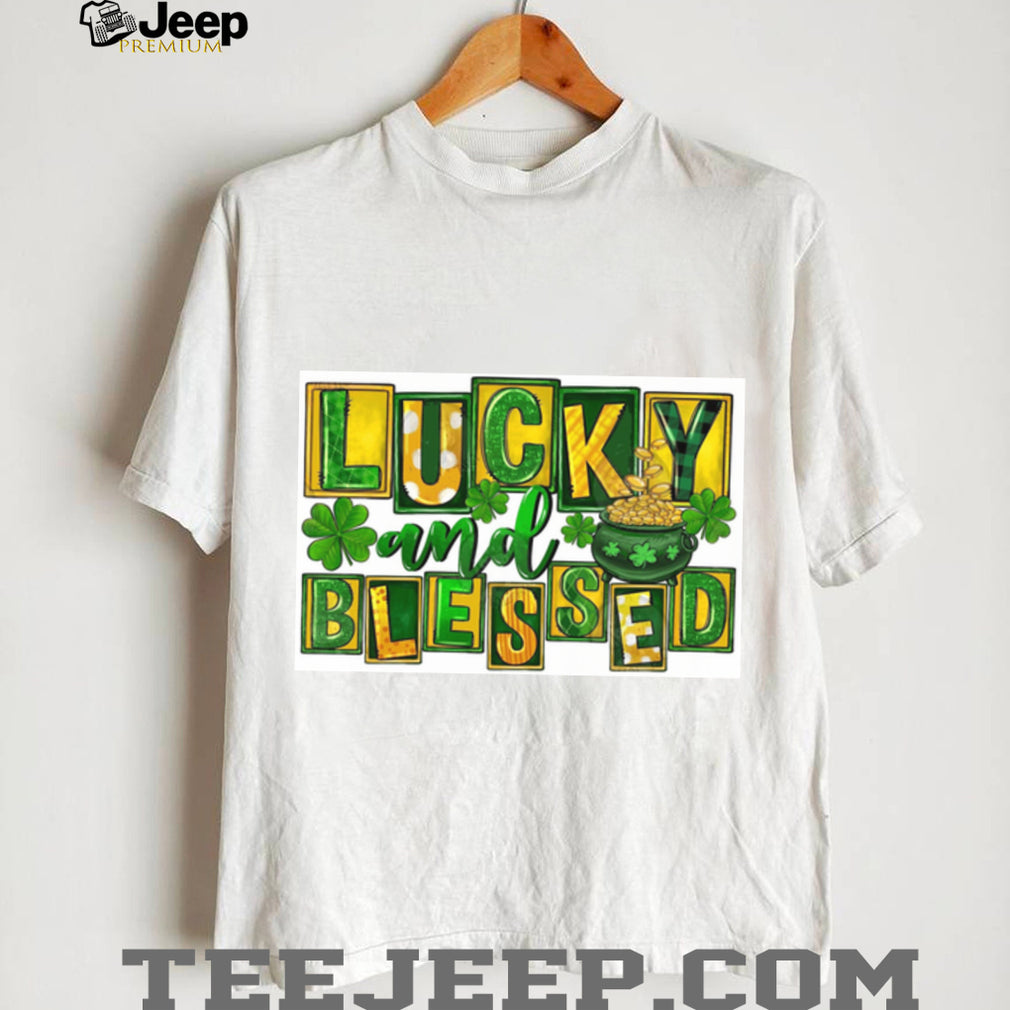 Lucky and Blessed Patchwork St. Patrick’s Day Pot of Gold T Shirt