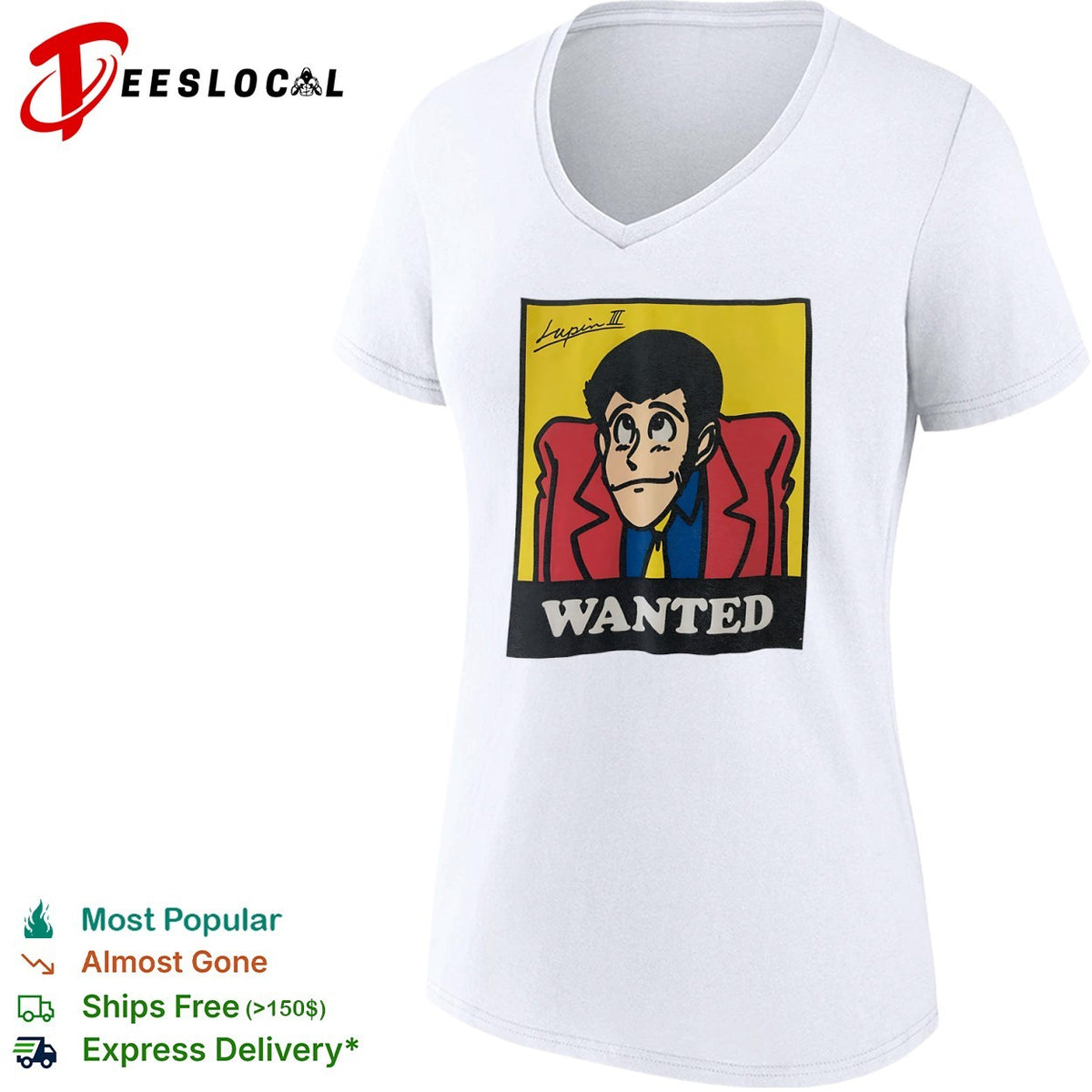 Lupin III Wanted by Esso Anime Manga Character Pop Culture shirt
