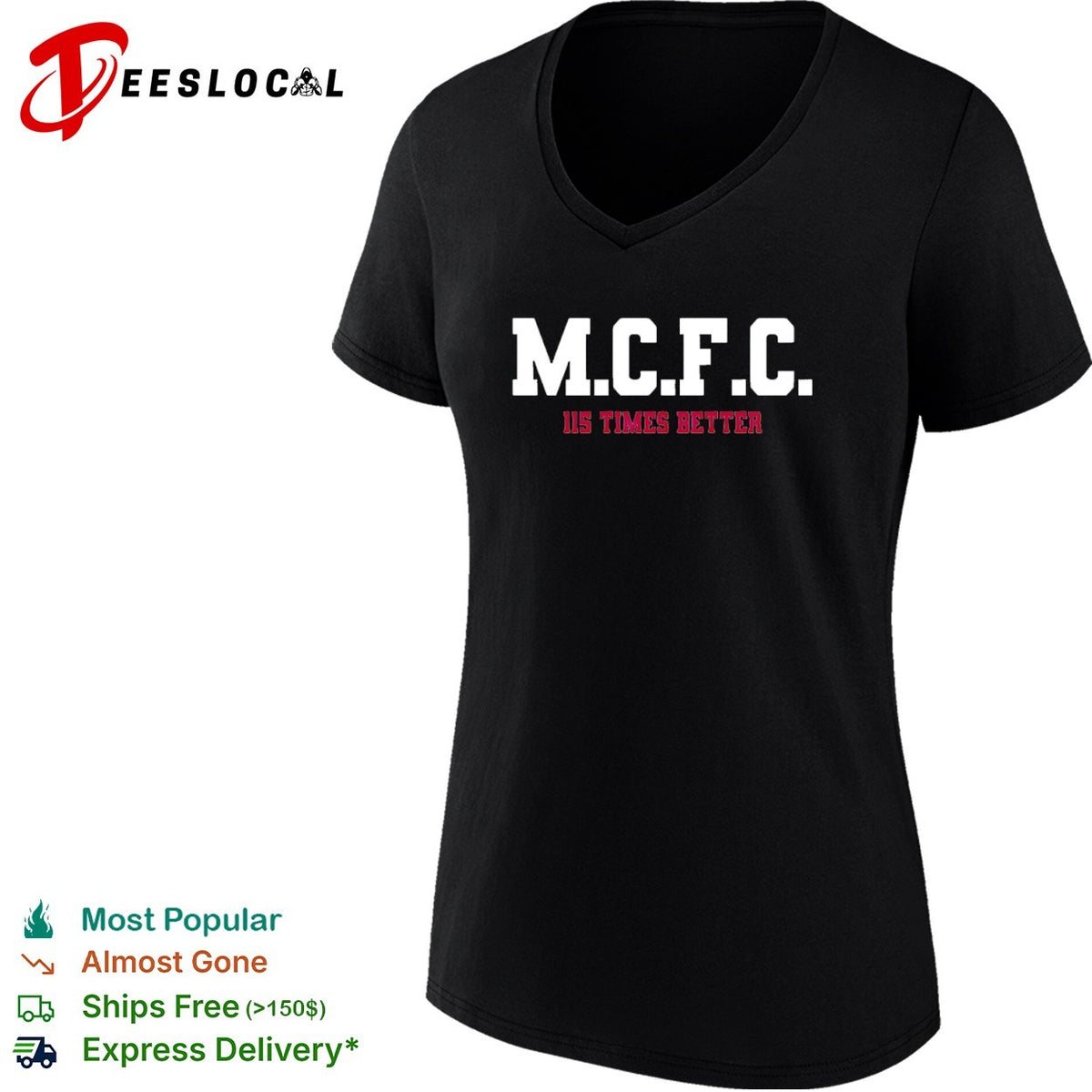 MCFC 115 times better soccer parody sport fan apparel trending football shirt