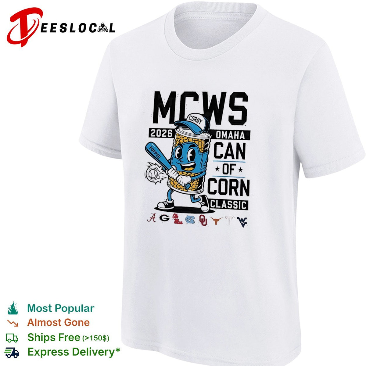 MCWS 2026 Omaha Can of Corn Classic Alabama Georgia Ole Miss North Carolina shirt