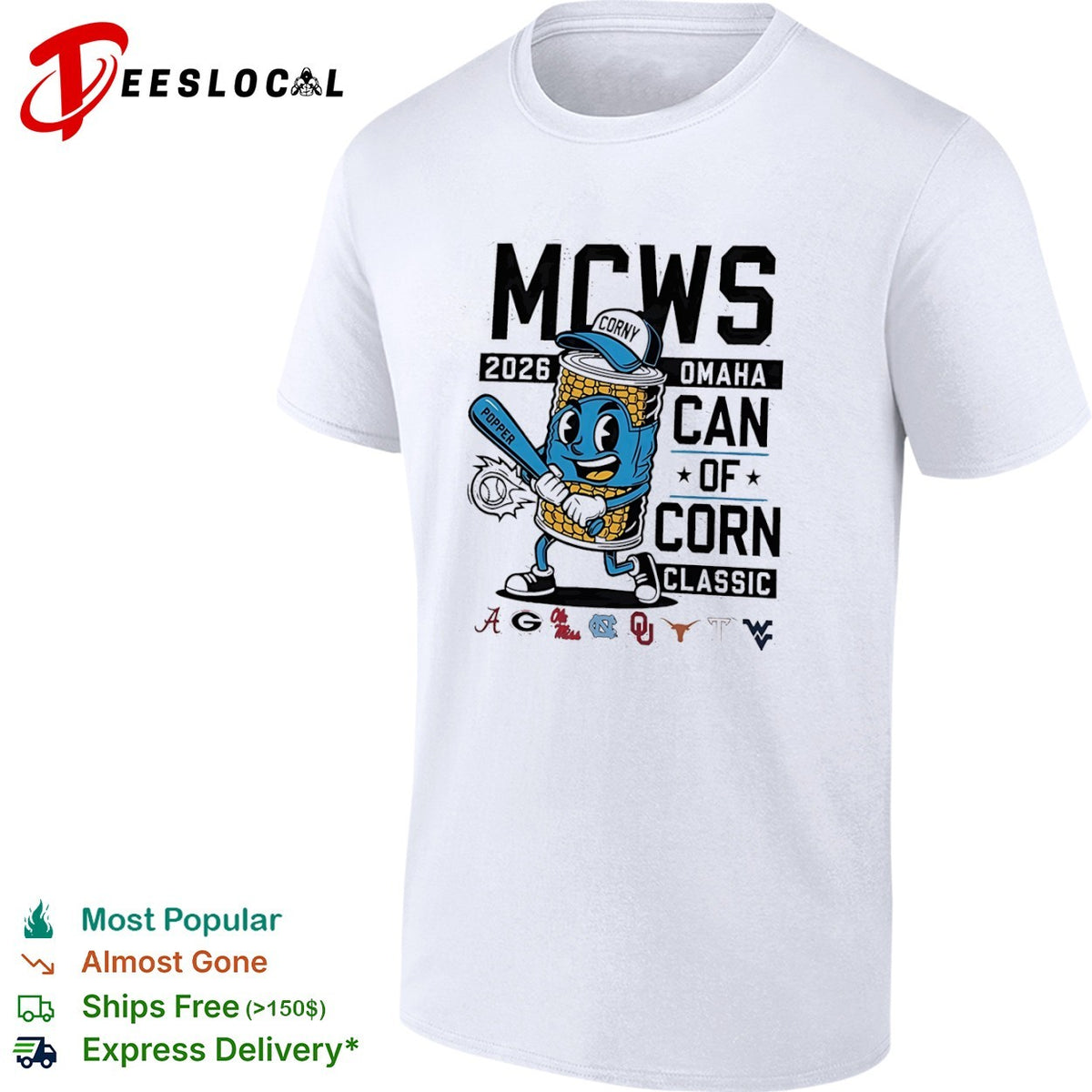 MCWS 2026 Omaha Can of Corn Classic Alabama Georgia Ole Miss North Carolina shirt