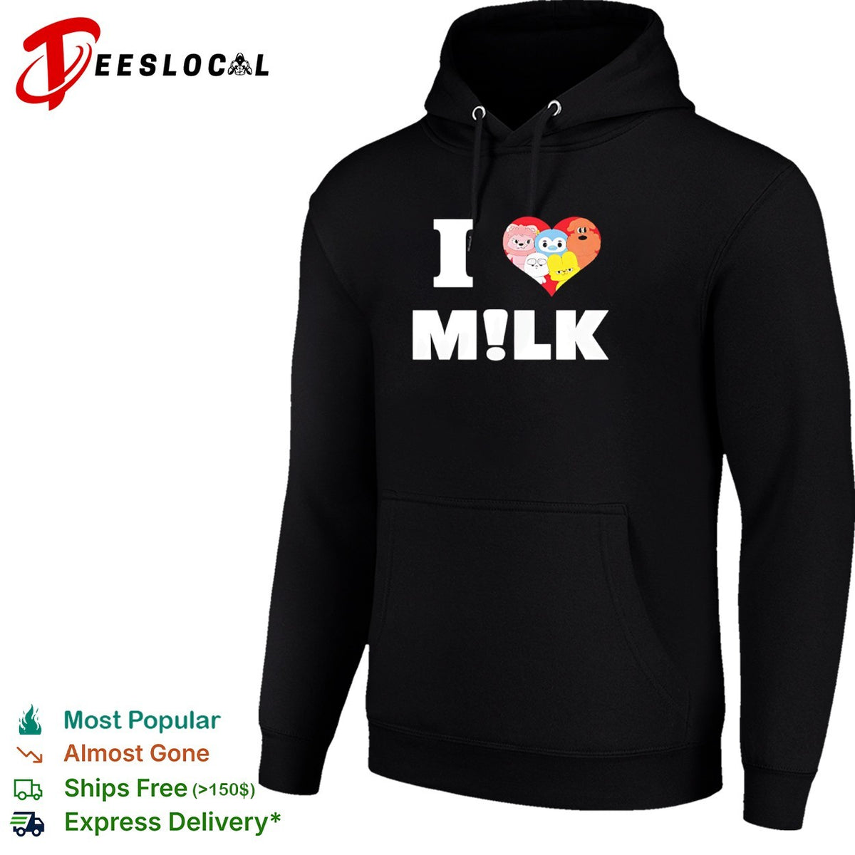 MILK NewJeans Bunny Characters I Love Milk NewJeans Members Heart Fan Art shirt