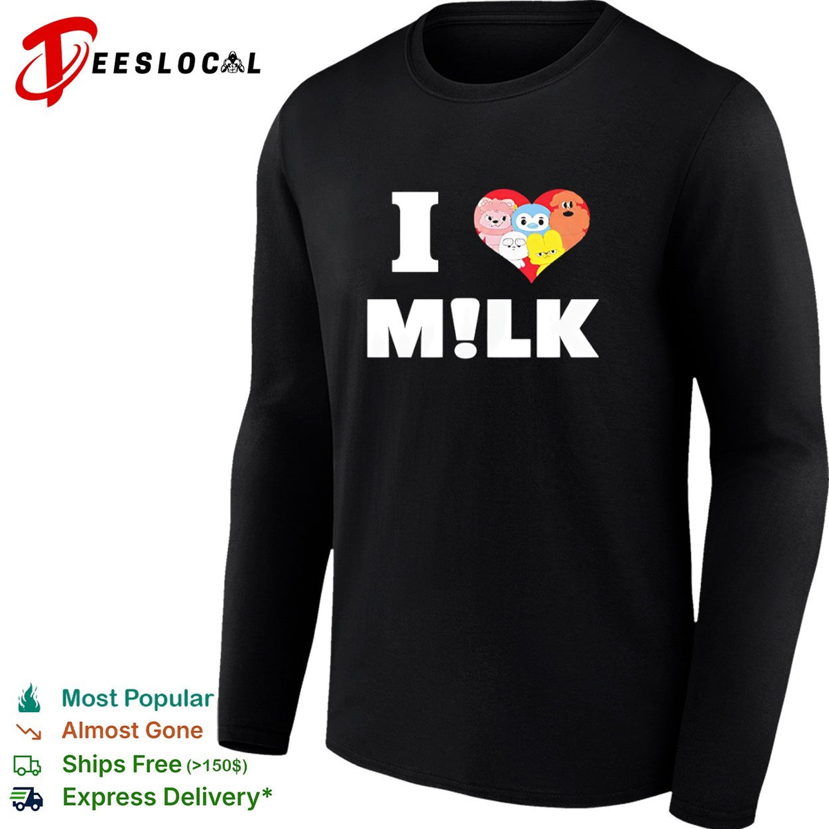 MILK NewJeans Bunny Characters I Love Milk NewJeans Members Heart Fan Art shirt