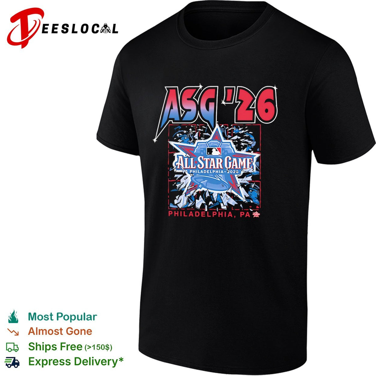 MLB All Star Game 2026 Philadelphia ASG 26 Philadelphia PA baseball event shirt
