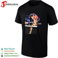 MMA fighter USA flag cage match victory celebration signature photo art shirt