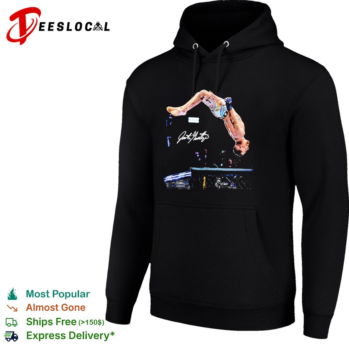 MMA fighter signature backflip aerial arena celebration photo art shirt
