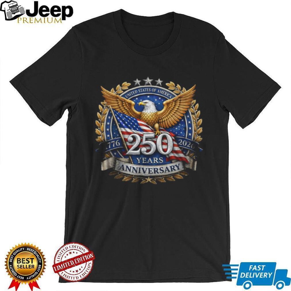 America 250 Years Anniversary Eagle & Flag Patriotic Men’s T Shirt
