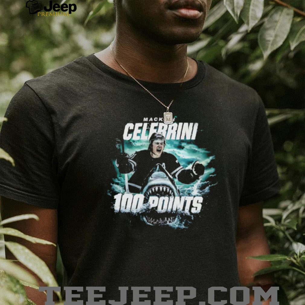Macklin Celebrini 100 Points Hockey Shark Attack Graphic T Shirt