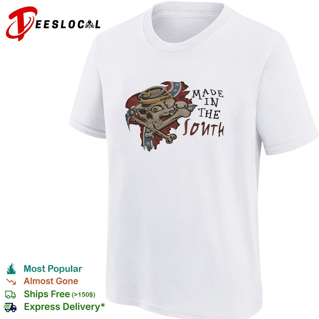 Made in the South Confederate States Army Skull and Crossbones shirt