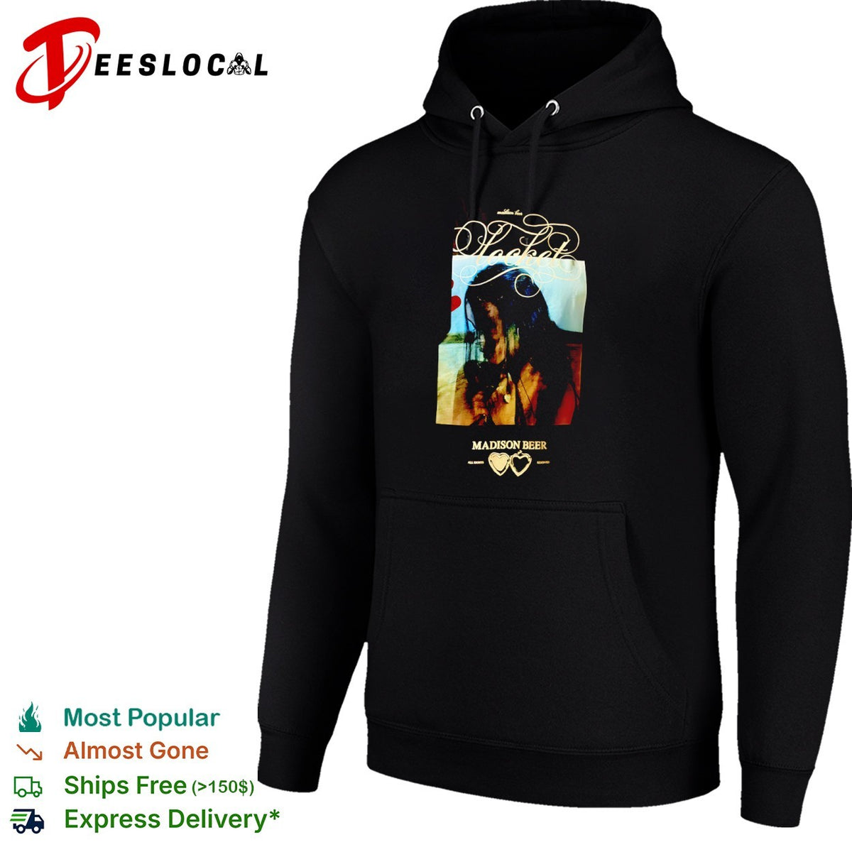Madison Beer Locket all rights reserved heart locket graphic shirt