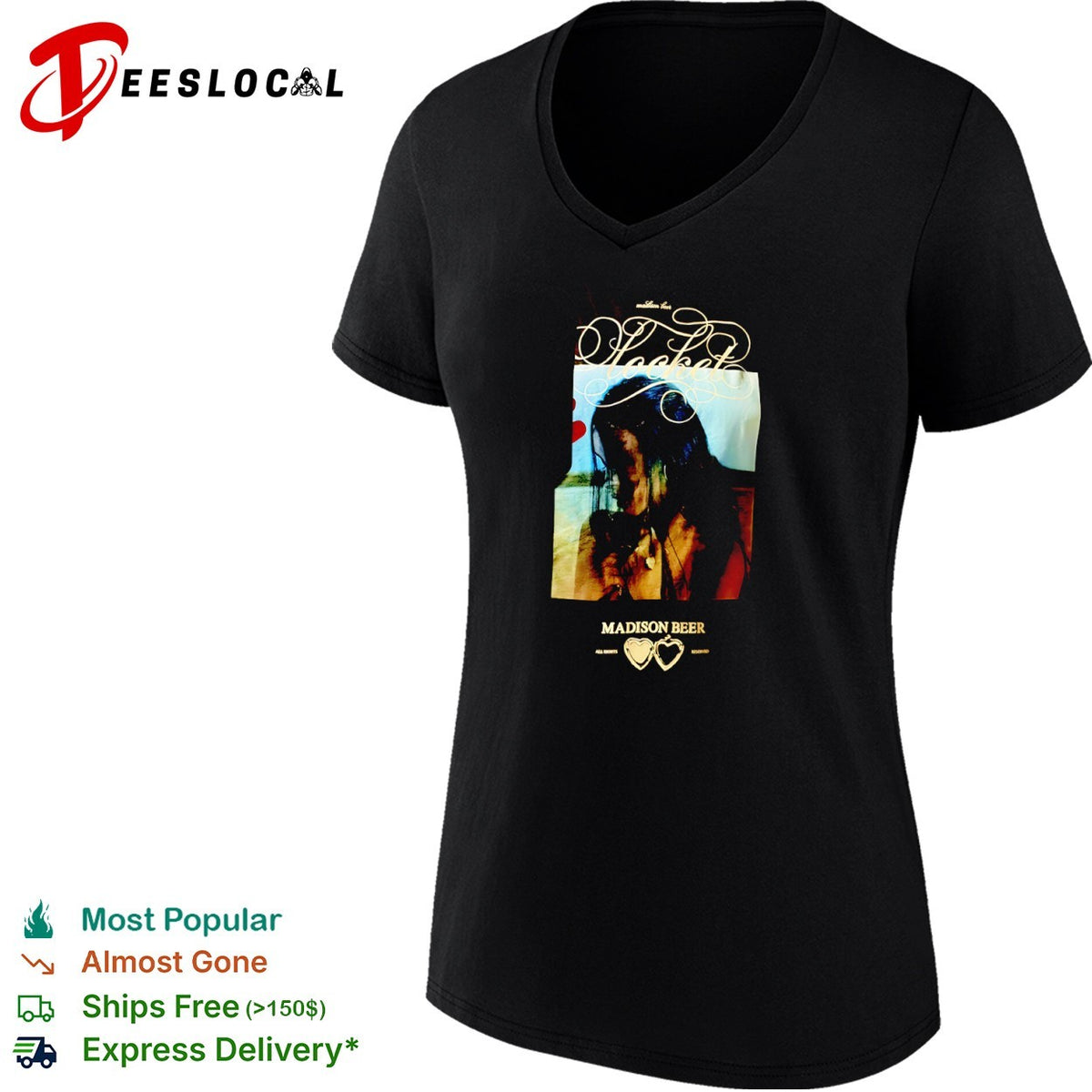 Madison Beer Locket all rights reserved heart locket graphic shirt