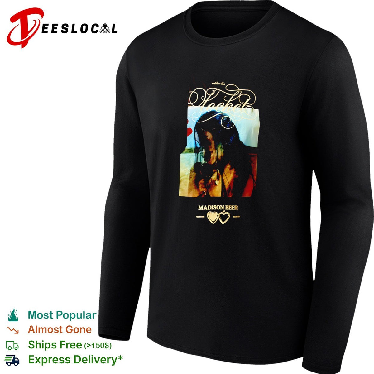 Madison Beer Locket all rights reserved heart locket graphic shirt