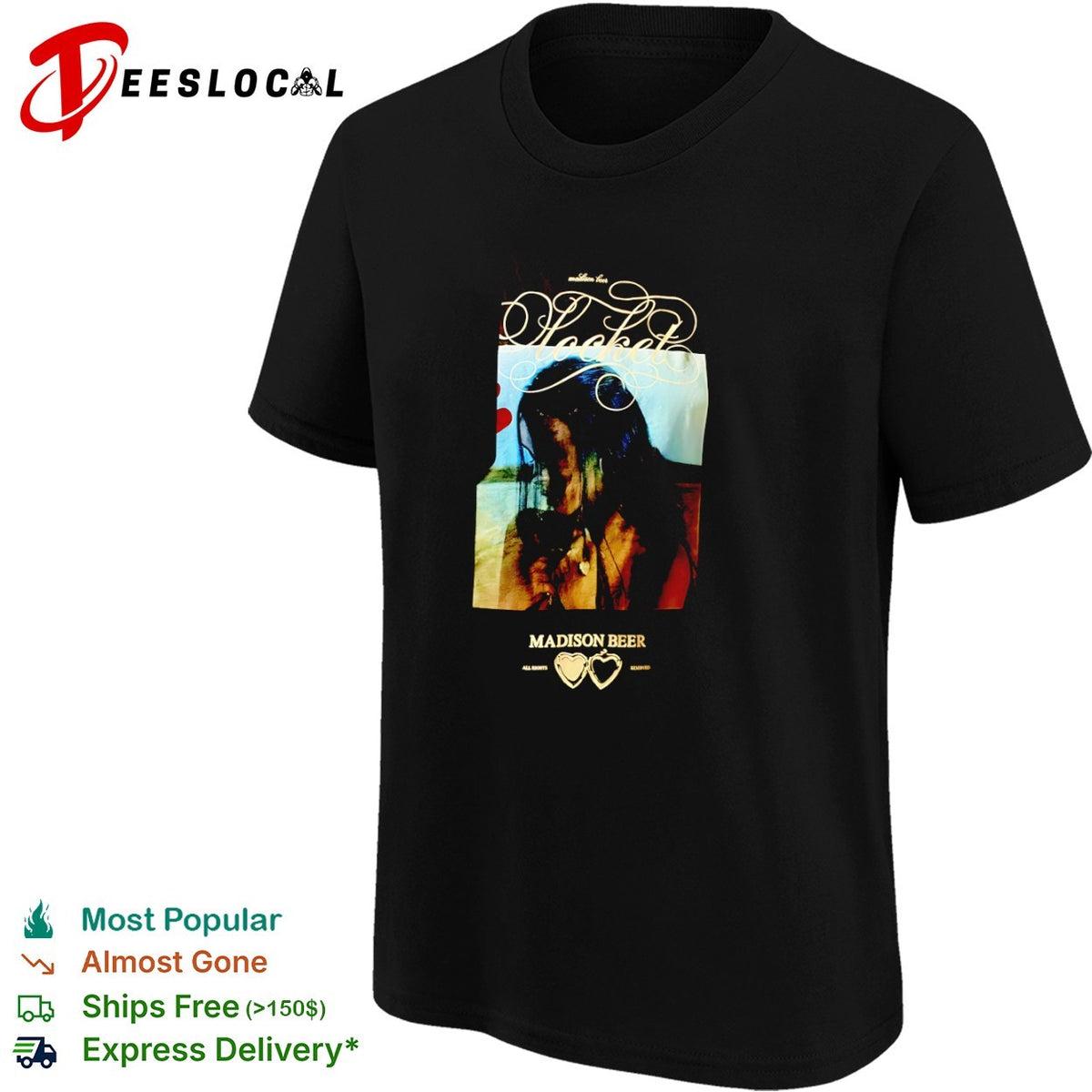 Madison Beer Locket all rights reserved heart locket graphic shirt